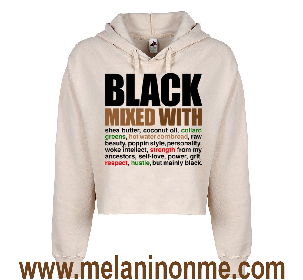 Black Mixed With Crop Hoodie