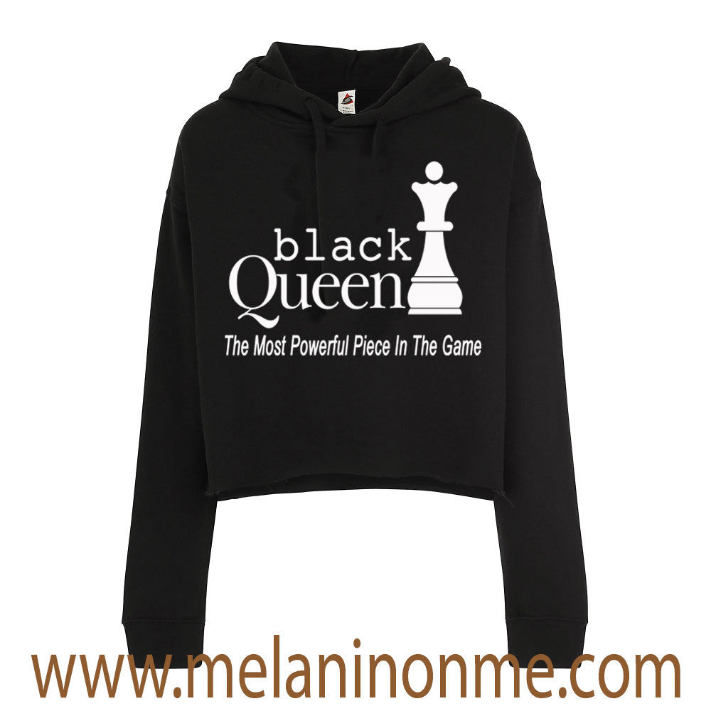 "Black Queen (Chess Piece)" Crop Hoodie