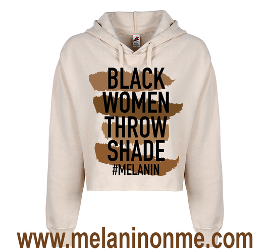 Black Women Throw Shade Crop Hoodie