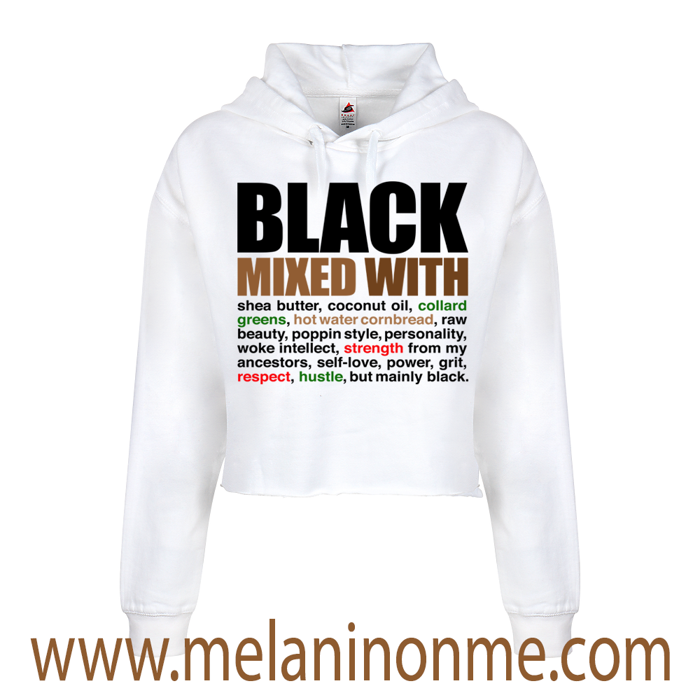 Black Mixed With Crop Hoodie