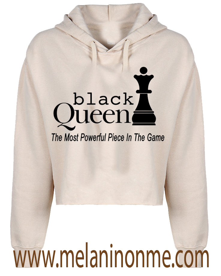 "Black Queen (Chess Piece)" Crop Hoodie