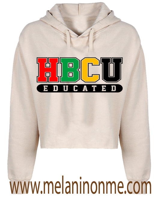 "HBCU Educated" Crop Hoodie