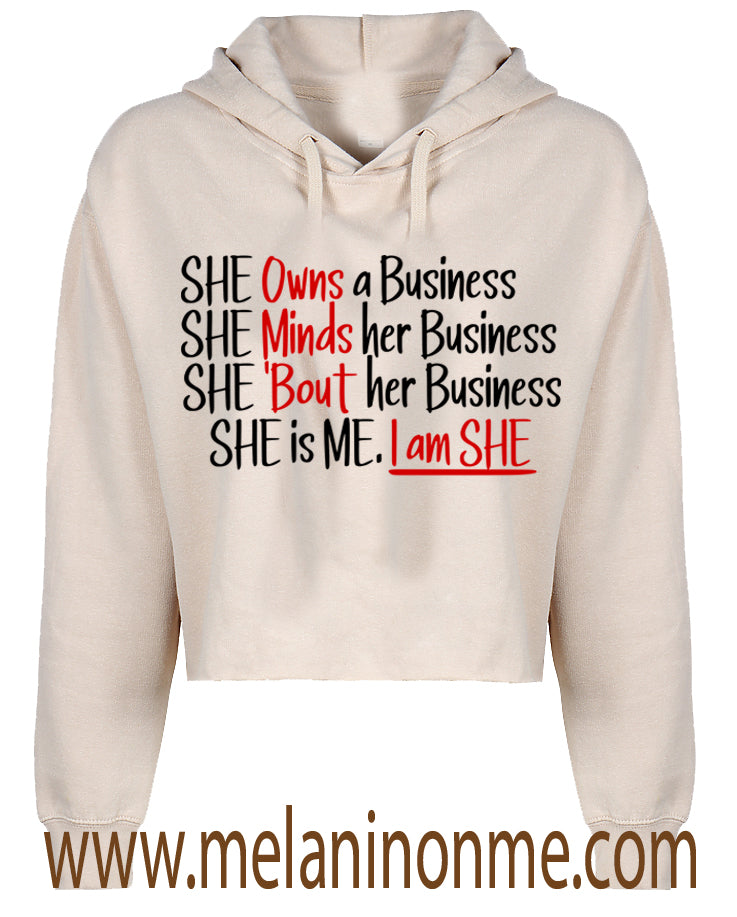 She Owns Her Business Crop Hoodie